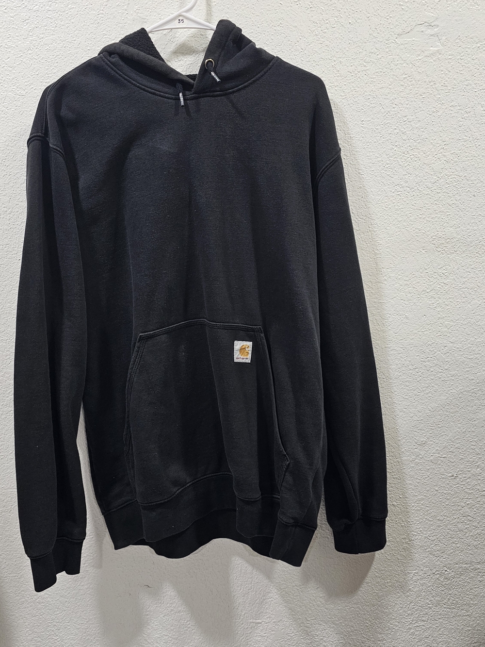 Carhartt Black Hooded Pullover with Logo Patch